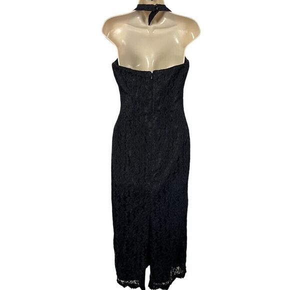 Liz Claiborne Halter Vintage Square Neck Lace Midi Formal Dress Whimsigoth 6 P - Picture 14 of 15
